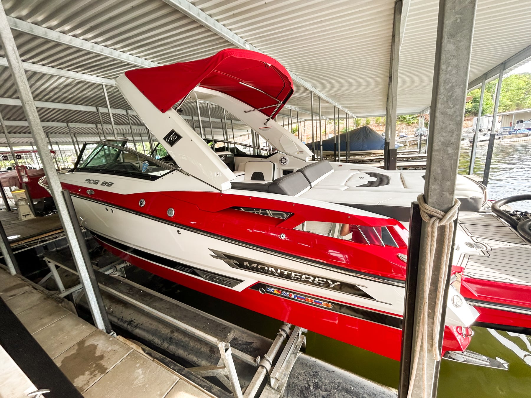 Boat Detailed in Dock Lake of the Ozarks, Missoui